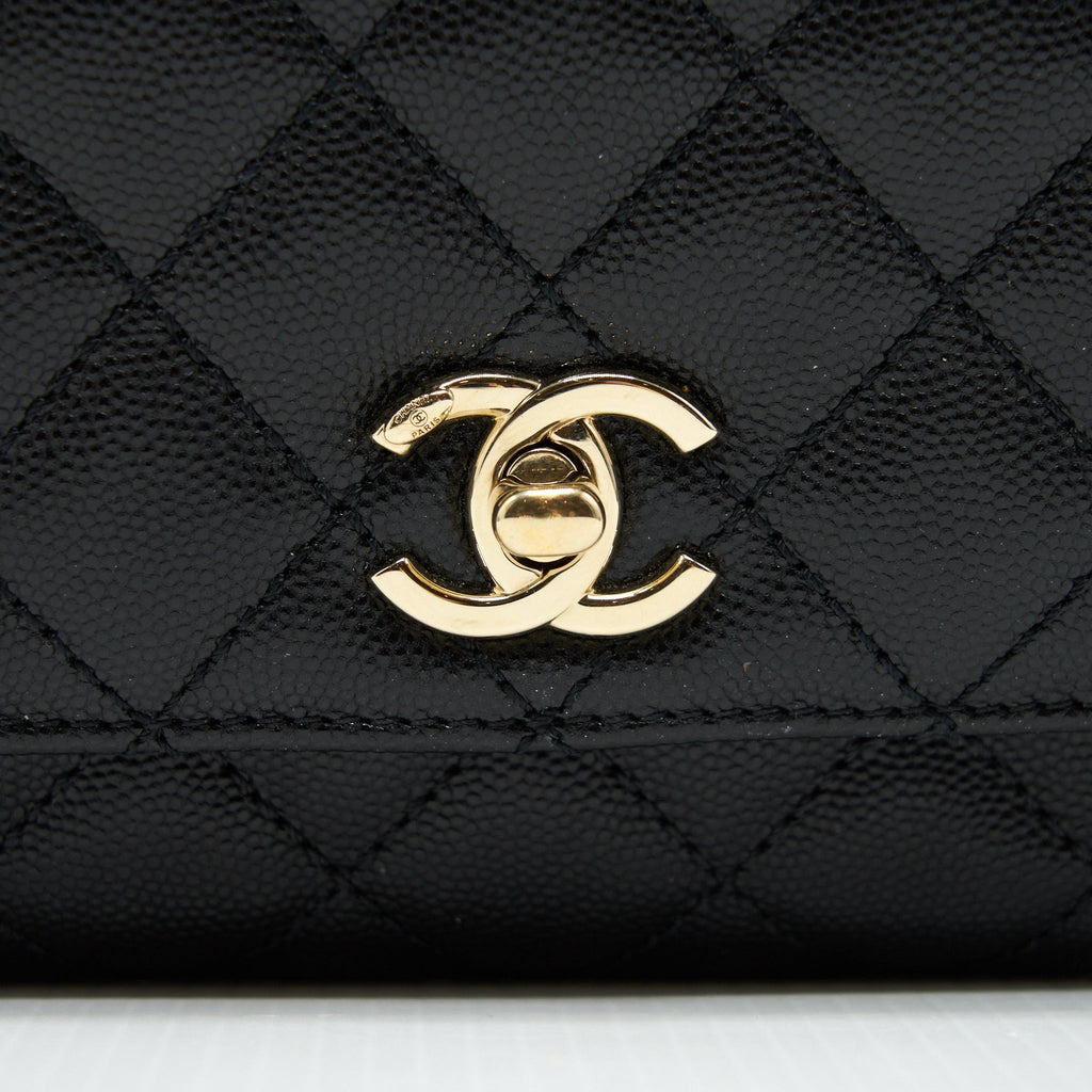 CHANEL MINI COCO HANDLE 20CM CAVIAR BLACK LGHW (MICROCHIP)