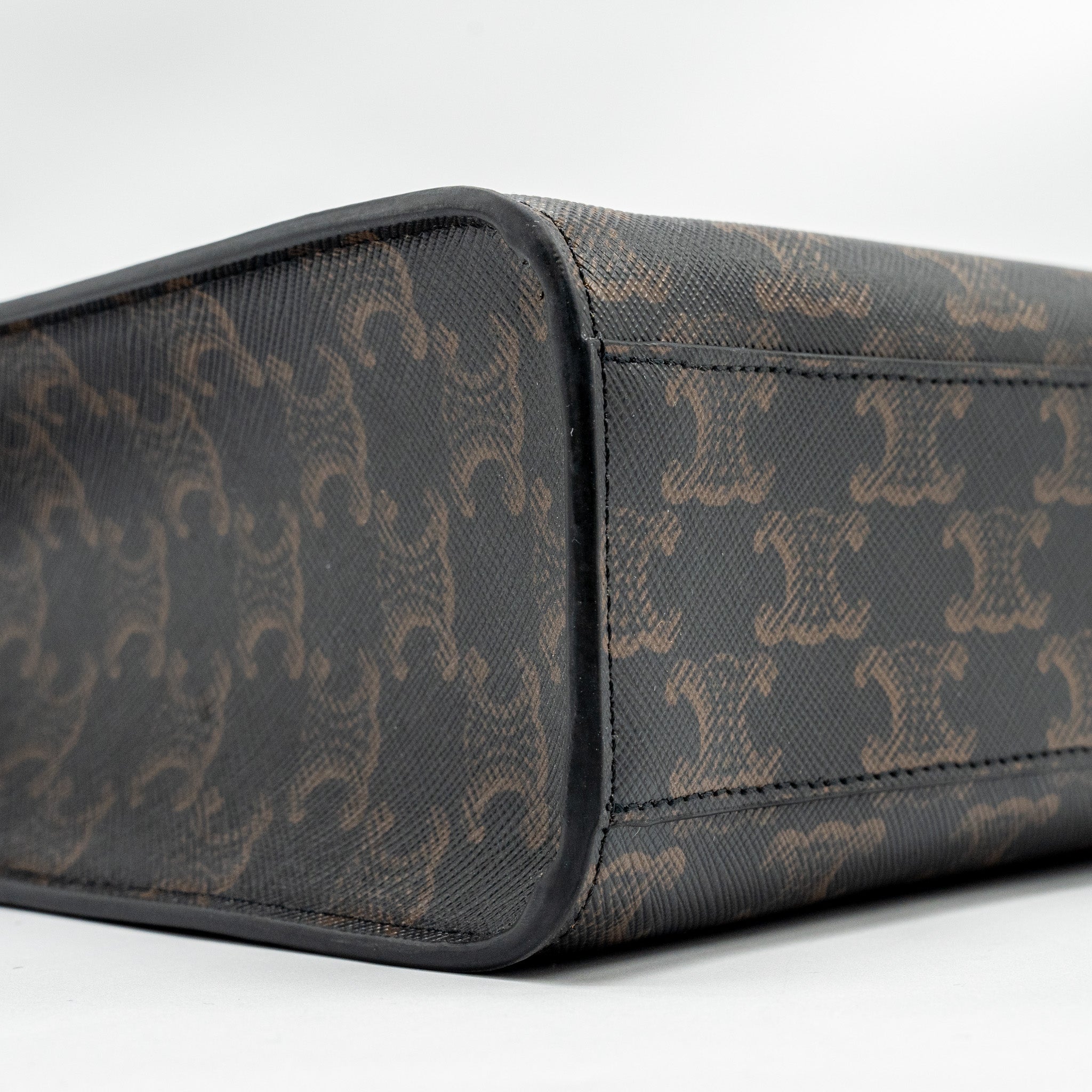 CELINE VERTICAL CABAS IN TRIOMPHE CANVAS BLACK / MULTICOLOUR GHW