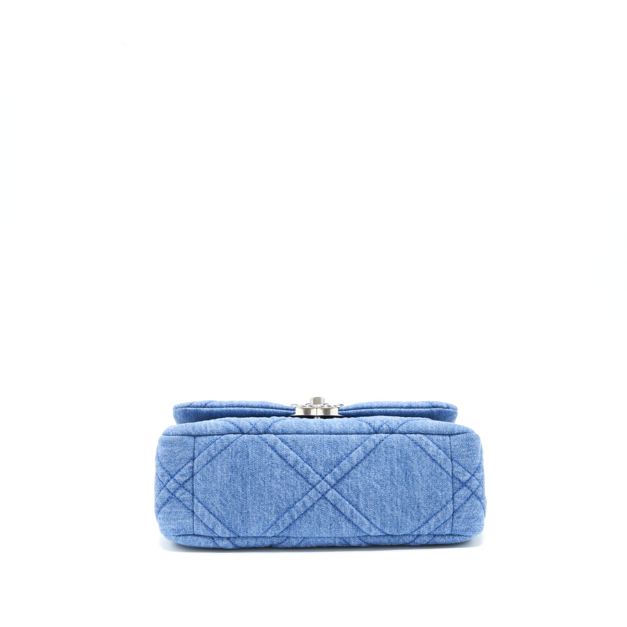 CHANEL 22P DENIM SMALL 19 BAG LIGHT BLUE GOLD/SLIVER HARDWARE