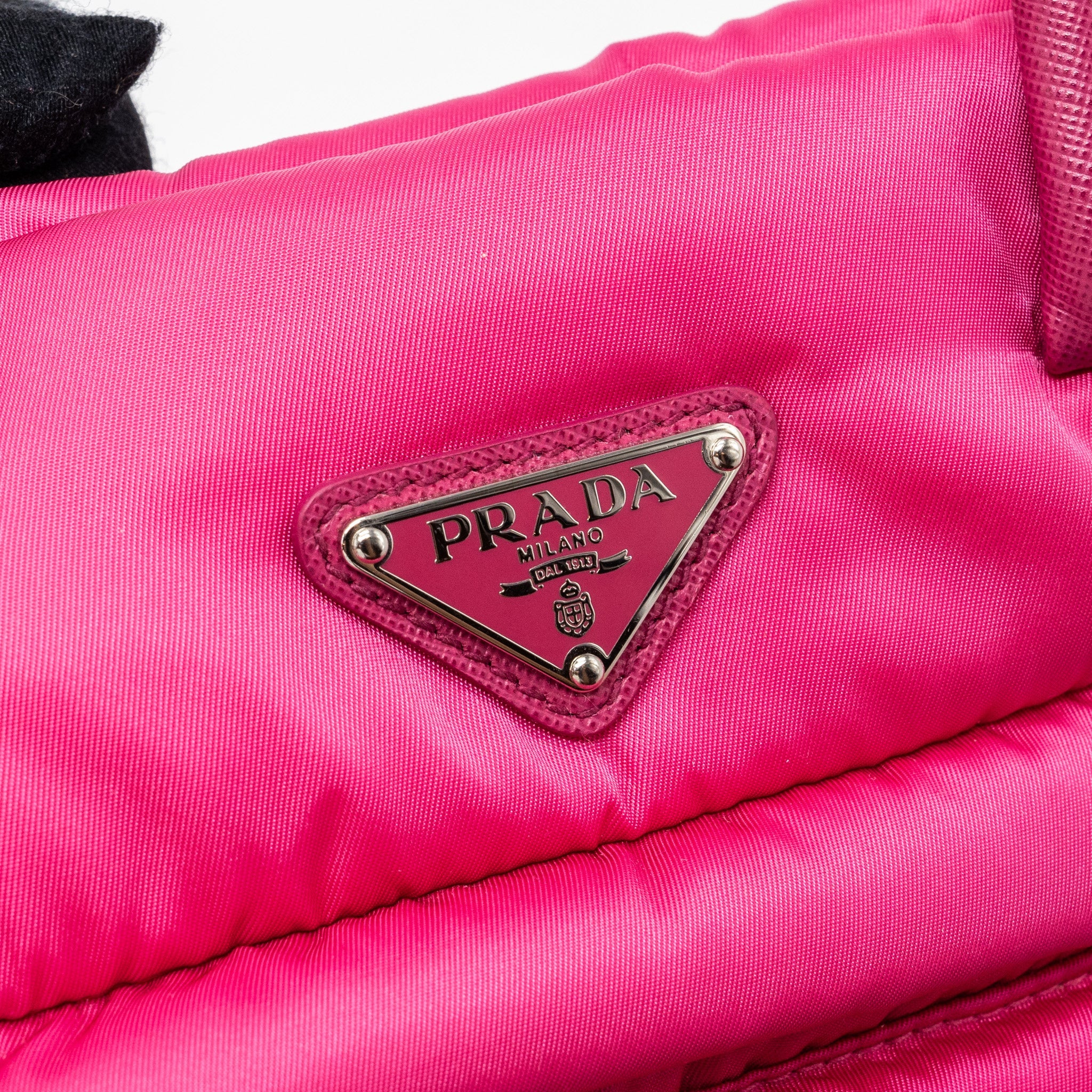 PRADA TOTE BAG NYLON / LEATHER PINK SHW
