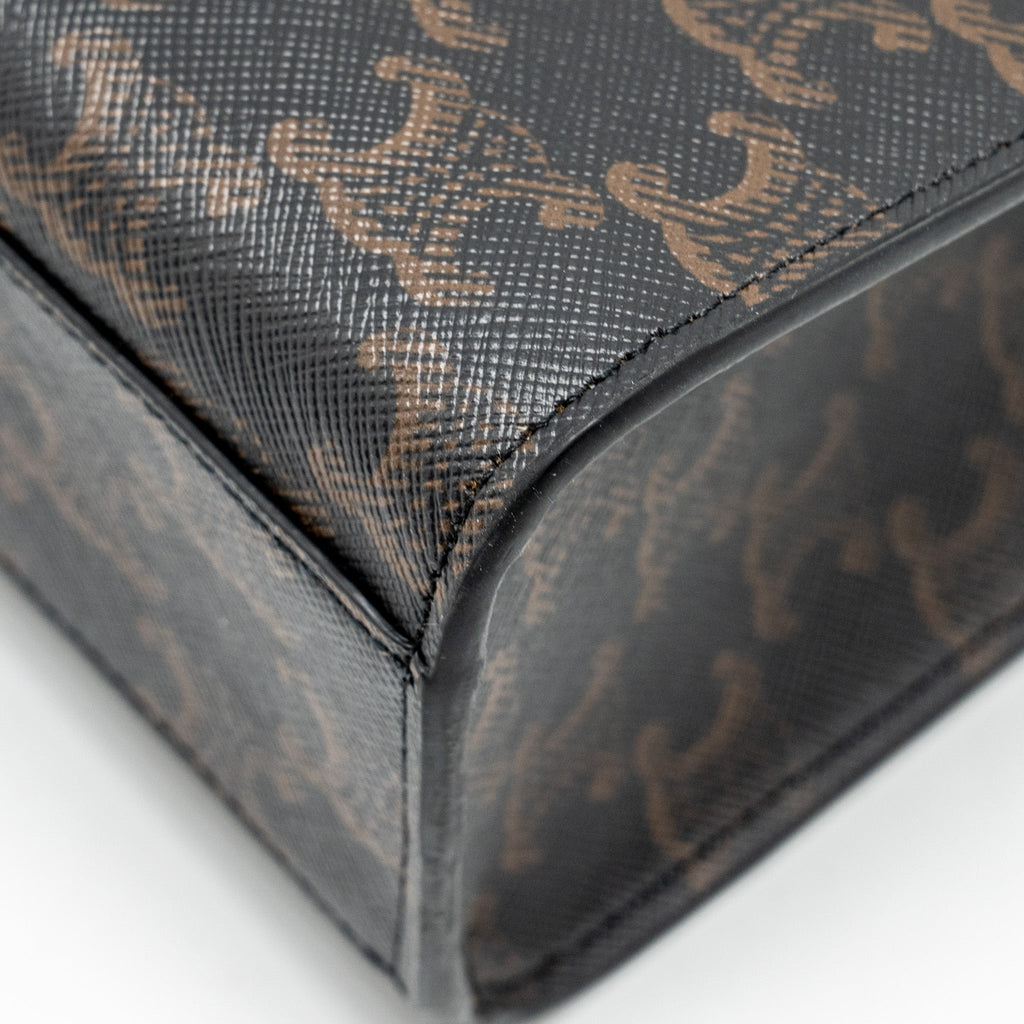 CELINE VERTICAL CABAS IN TRIOMPHE CANVAS BLACK / MULTICOLOUR GHW