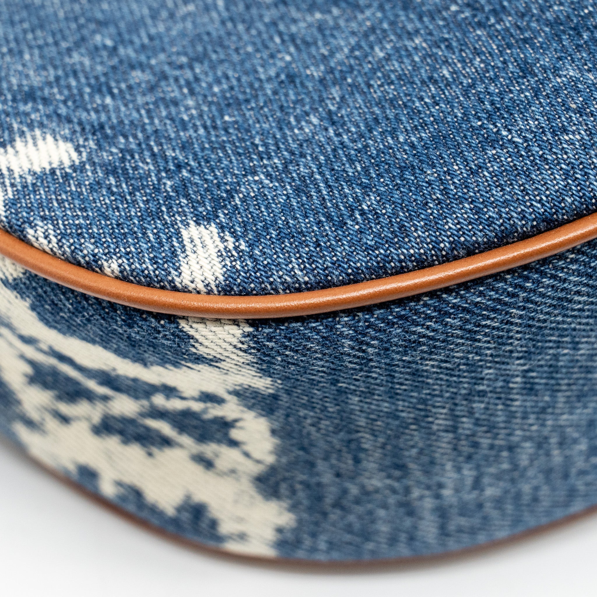 CELINE MEDIUM AVA BAG WITH TRIOMPHE DENIM NAVY/TAN GHW