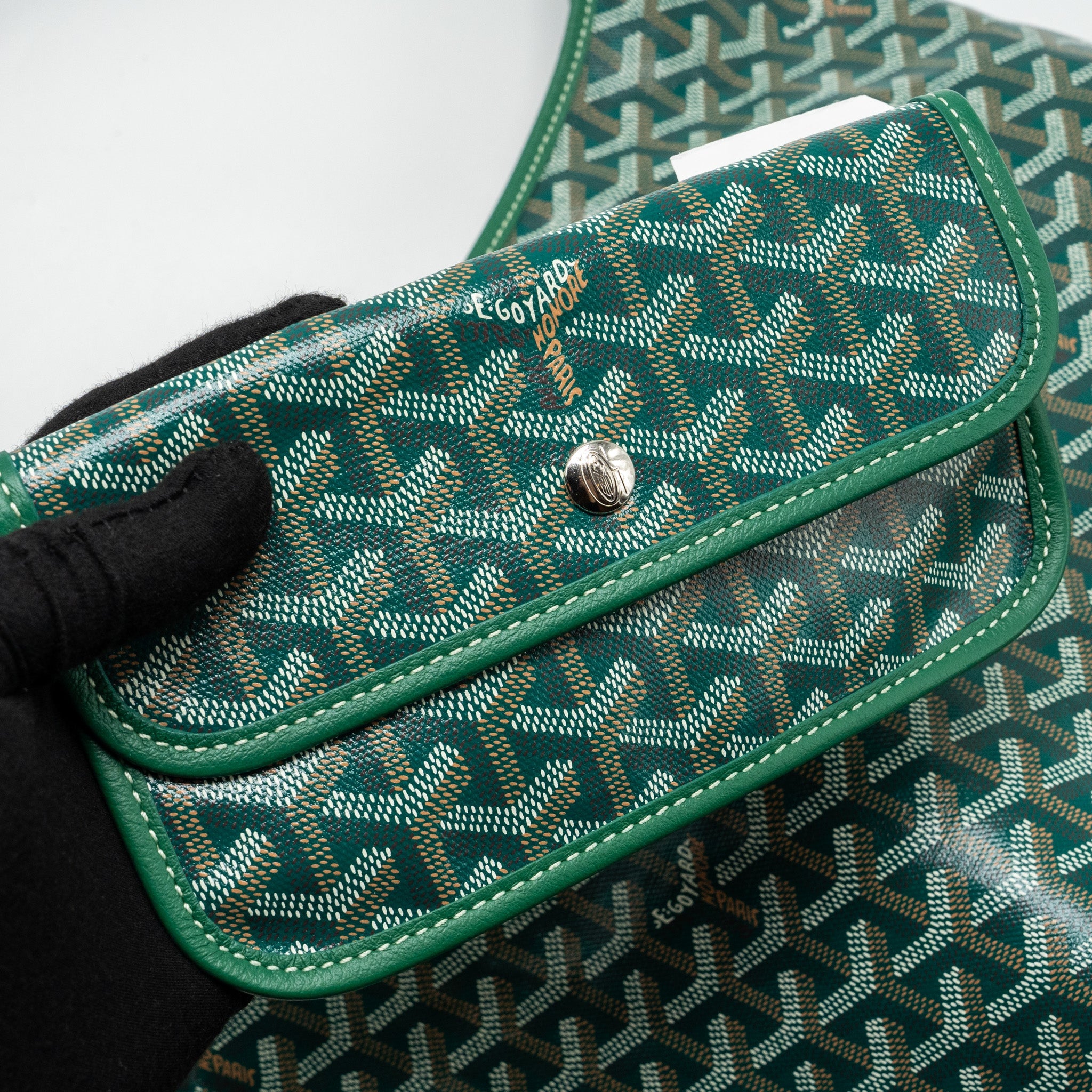GOYARD BOHEME HOBO BAG GOYARDLINE CANVAS / CALFSKIN GREEN SHW