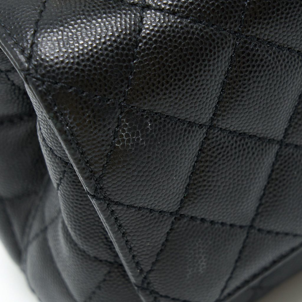 CHANEL MINI COCO HANDLE 20CM CAVIAR BLACK LGHW (MICROCHIP)