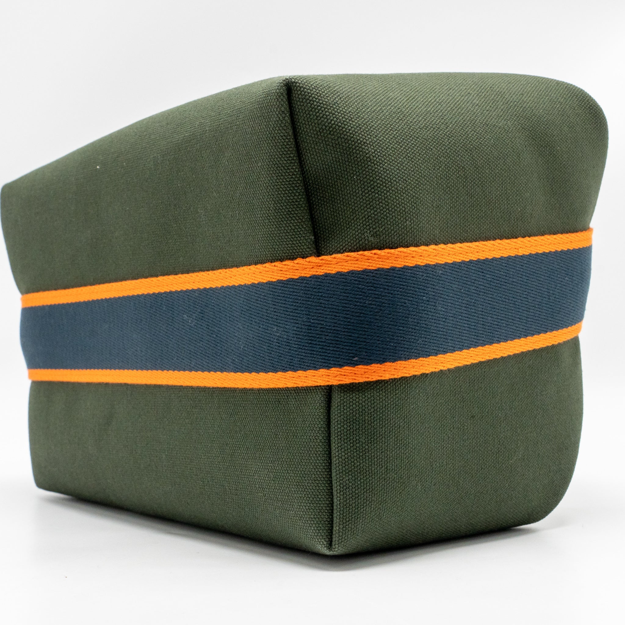 HERMES BRIDE-A-BRAC CASE LARGE MODEL CANVAS DARK GREEN/DARK BLUE/ORANGE SHW