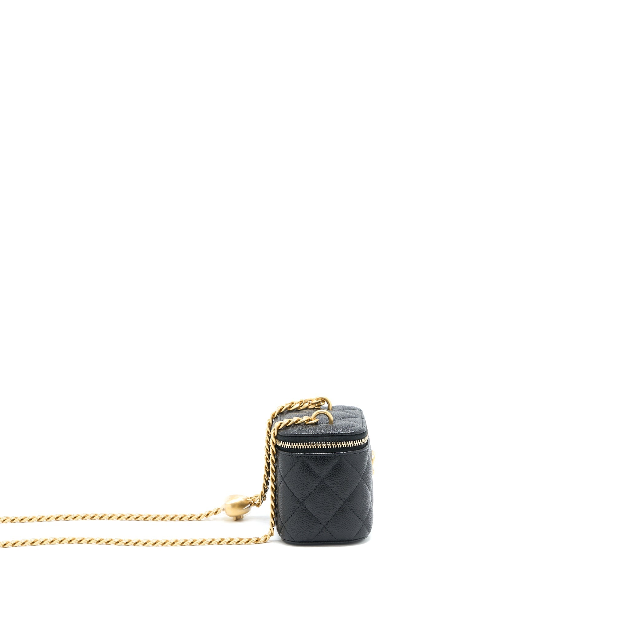 CHANEL 23P COCO LOVE MINI VANITY CASE CAVIAR BLACK GHW (MICROCHIP)