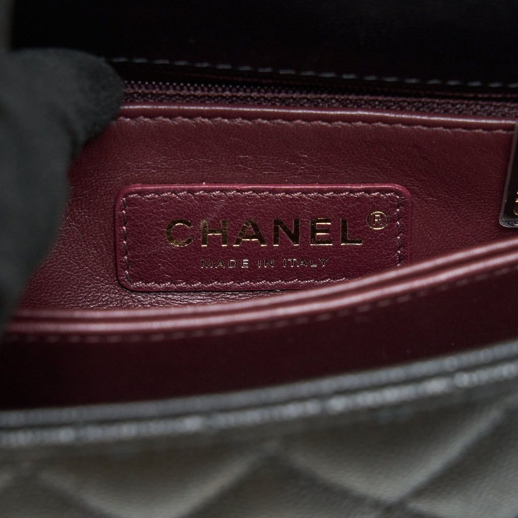 CHANEL MINI COCO HANDLE 20CM CAVIAR BLACK LGHW (MICROCHIP)