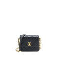CHANEL 21B SEASONAL QUILTED SQUARE FLAP BAG LAMBSKIN BLACK BRUSHED GHW (MICROCHIP)