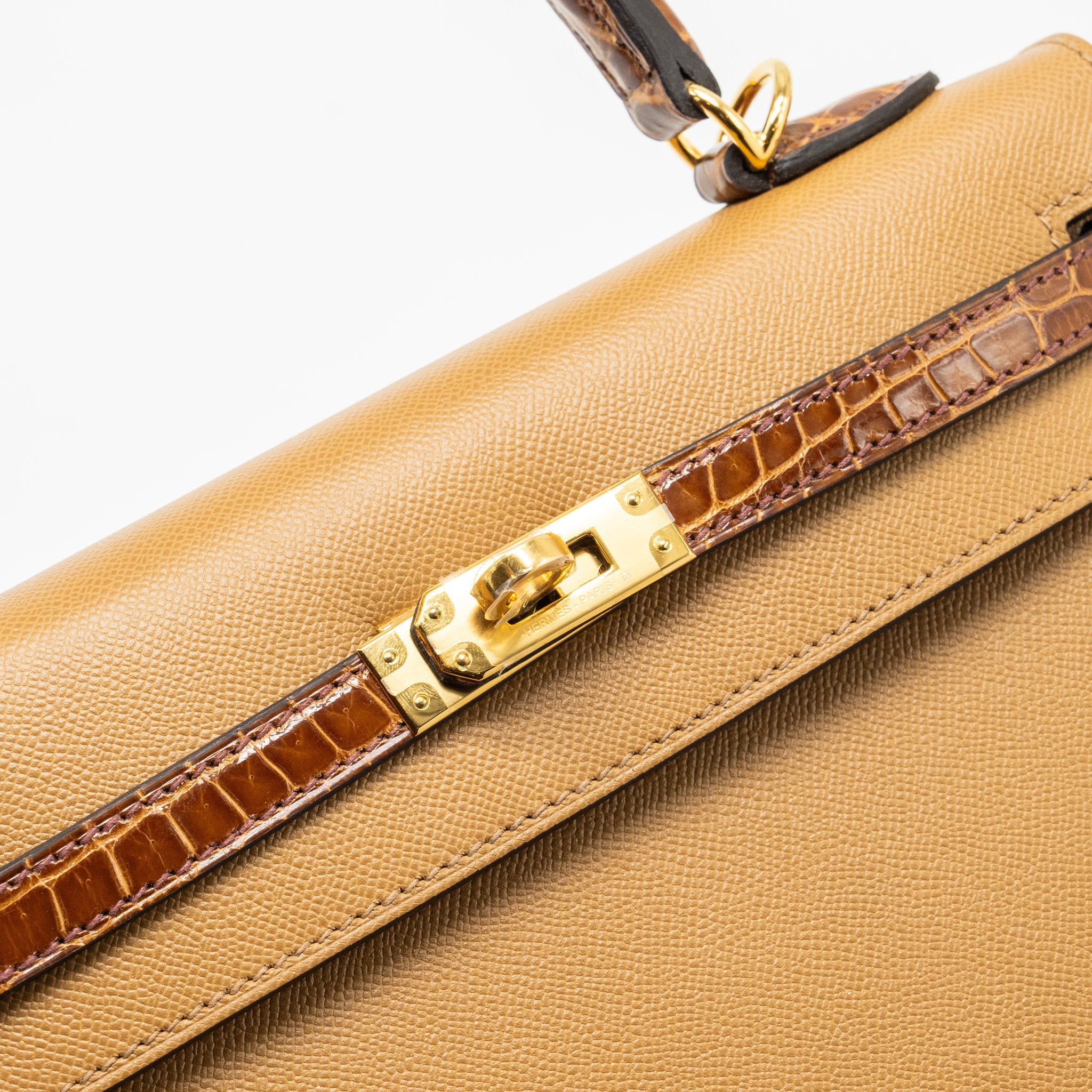 HERMES TOUCH KELLY 25 MADAME/ CROCODILE NILOTICUS CHAI/MIEL GHW