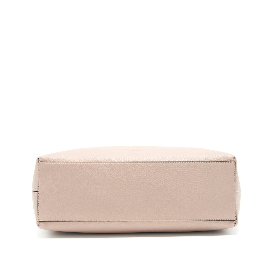 VALENTINO LARGE ROCK-STUD LEATHER TOTE PALE PINK