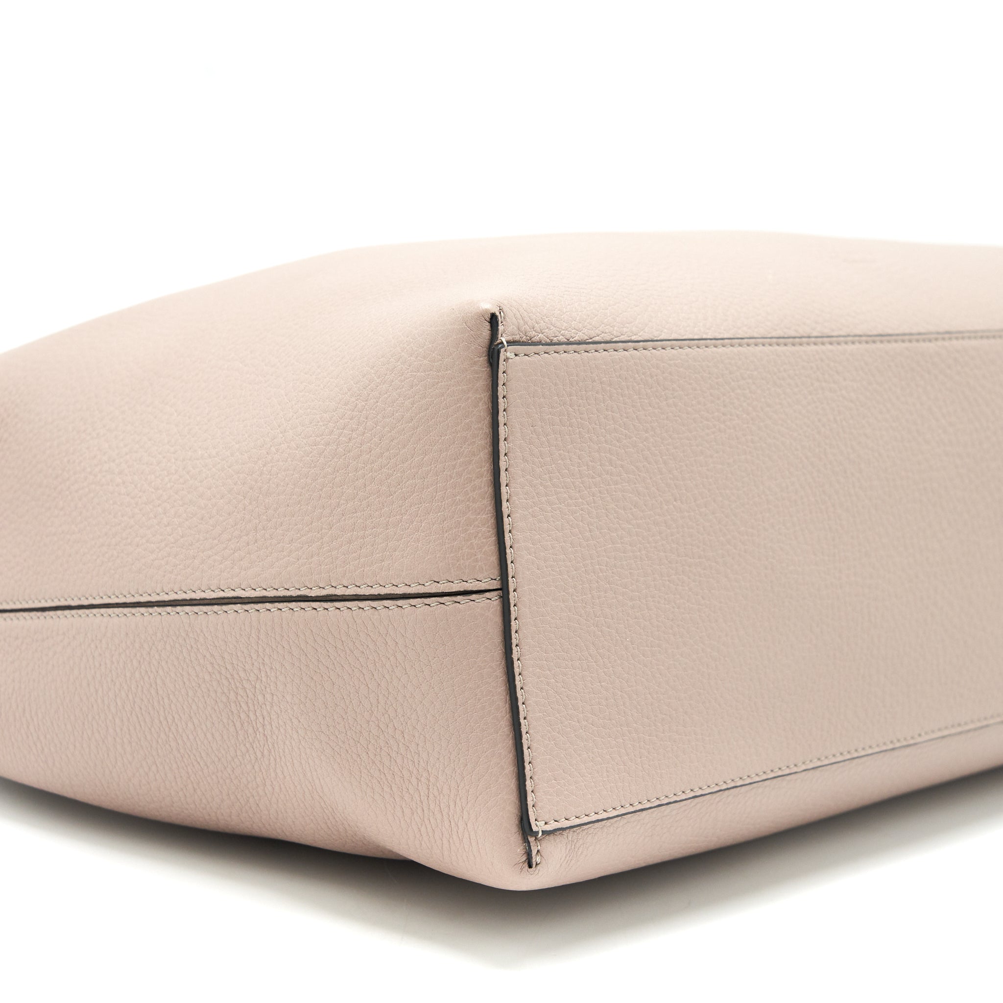 VALENTINO LARGE ROCK-STUD LEATHER TOTE PALE PINK