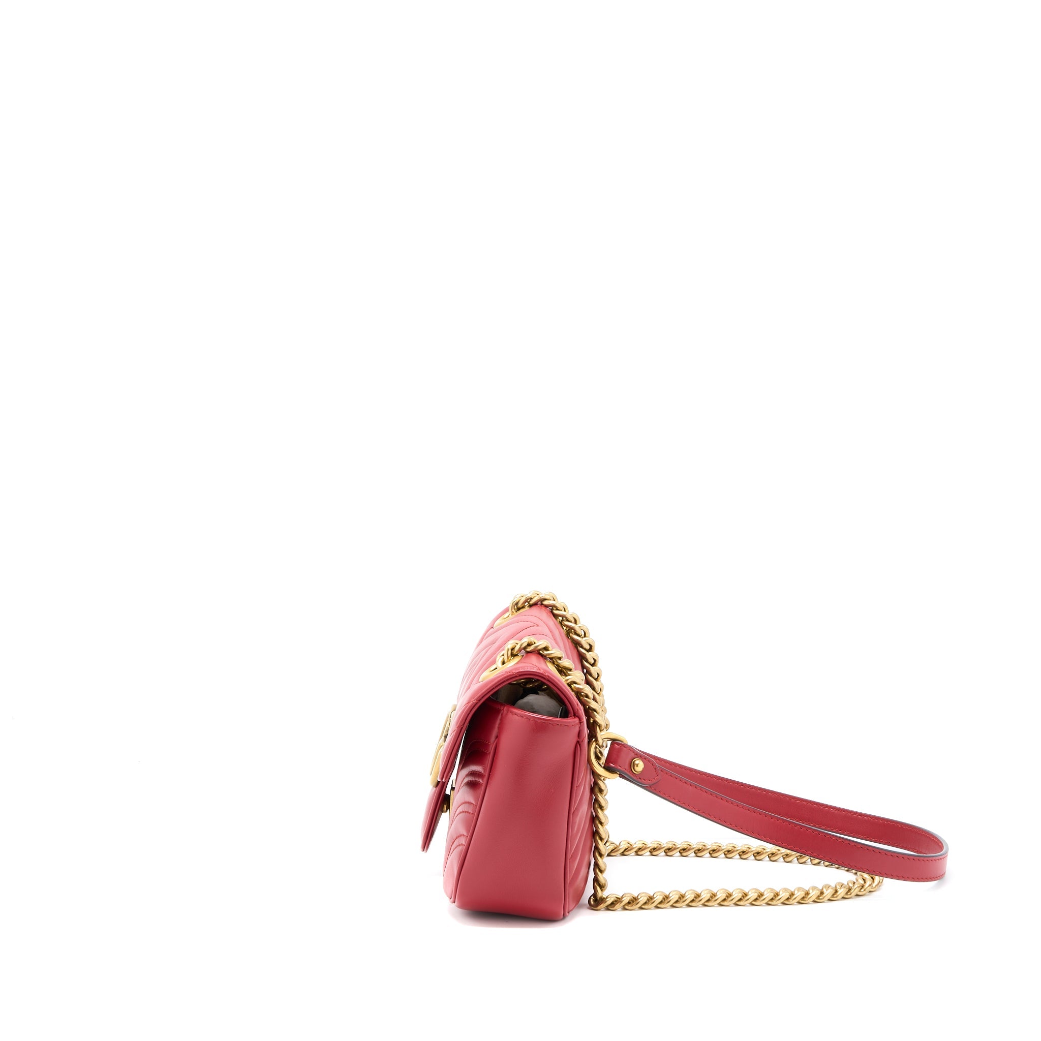GUCCI MINI MARMONT CALFSKIN RED GHW