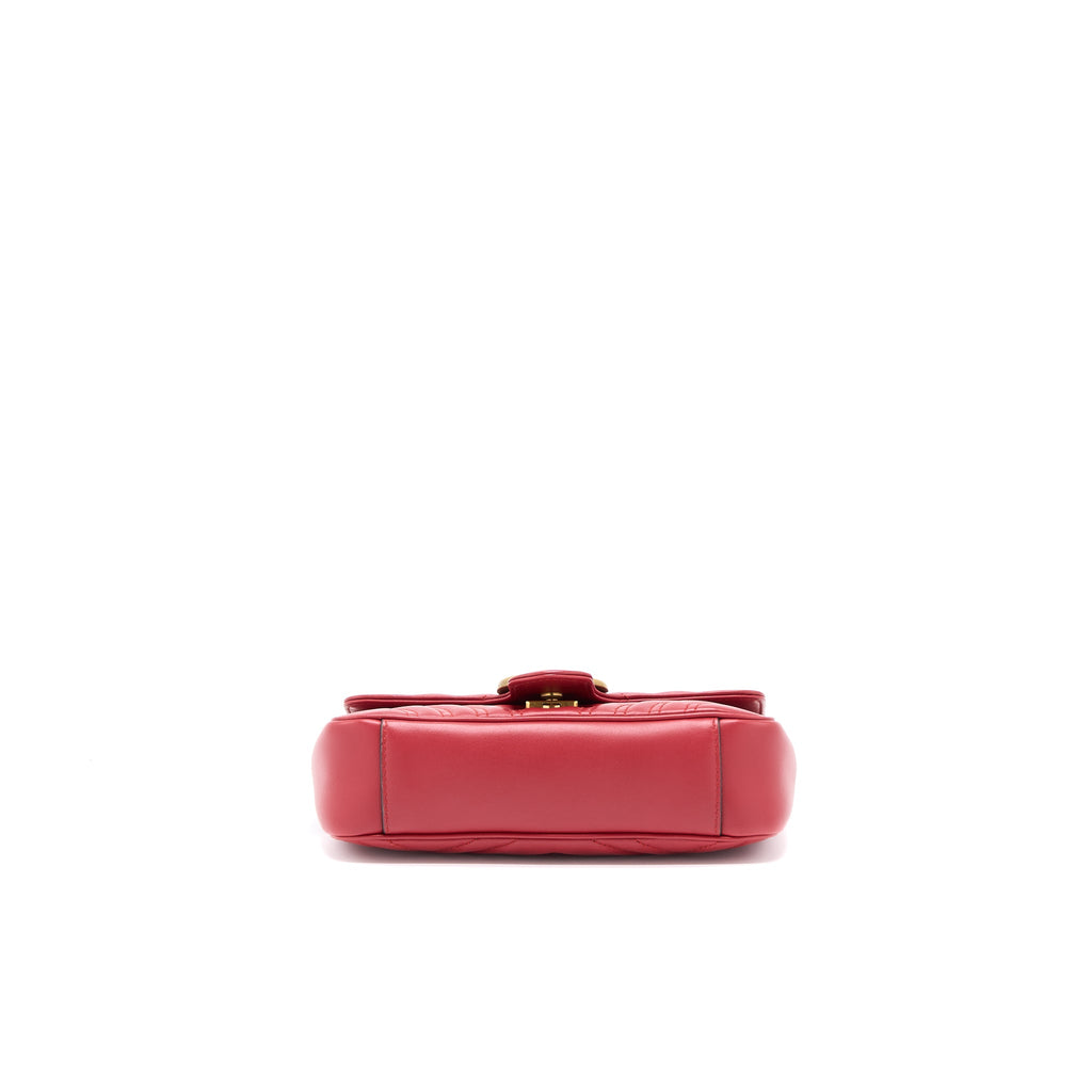 GUCCI MINI MARMONT CALFSKIN RED GHW