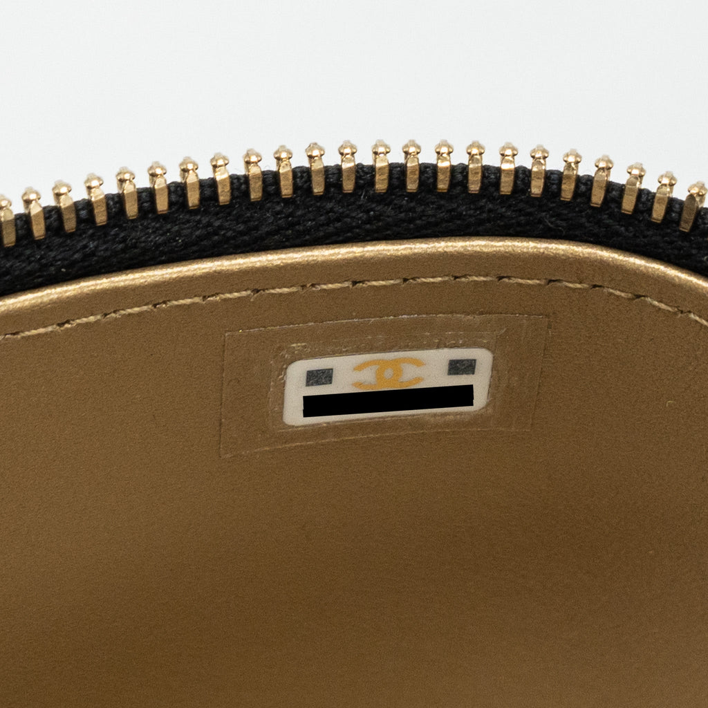 CHANEL PEARL CRUSH MINI VANITY CASE LAMBSKIN BLACK LGHW(MICROCHIP)