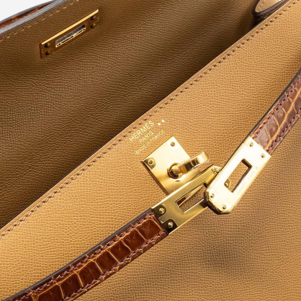 HERMES TOUCH KELLY 25 MADAME/ CROCODILE NILOTICUS CHAI/MIEL GHW