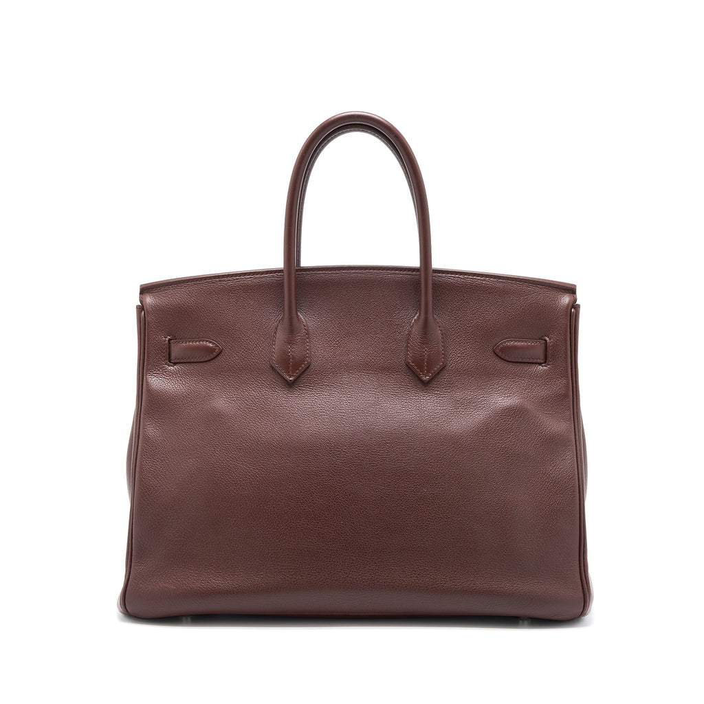 HERMES BIRKIN 35 EVERGRAIN BORDEAUX SHW