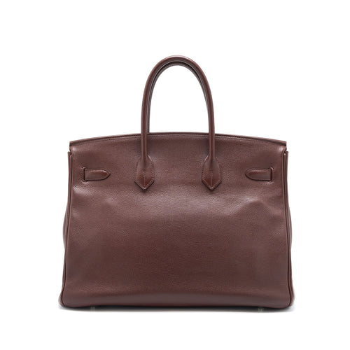 HERMES BIRKIN 35 EVERGRAIN BORDEAUX SHW
