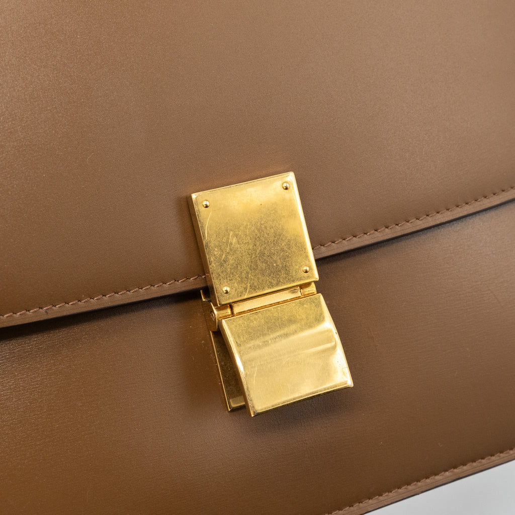 CELINE MEDIUM BOX CALFSKIN CAMEL GHW