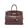 HERMES BIRKIN 35 EVERGRAIN BORDEAUX SHW