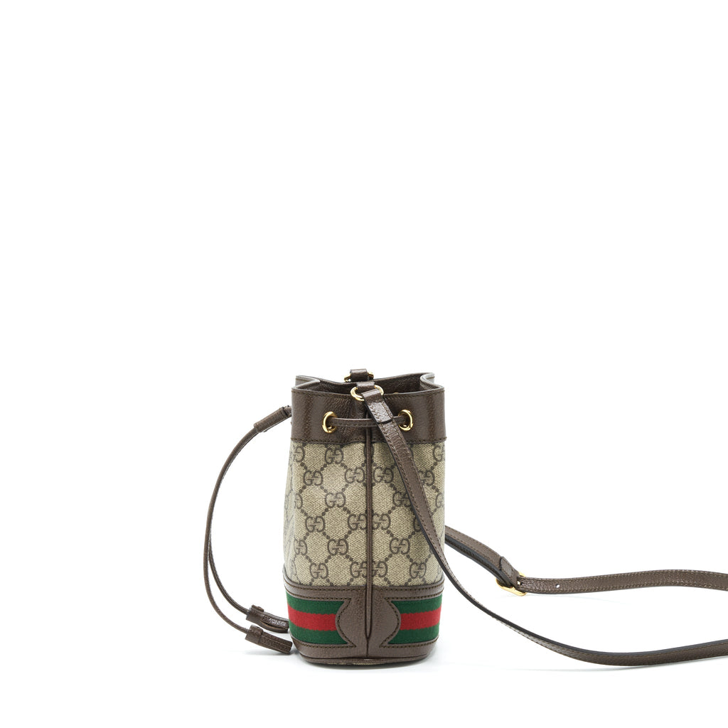 GUCCI OPHIDIA MINI GG BUCKET BAG GG SUPREME CANVAS GHW