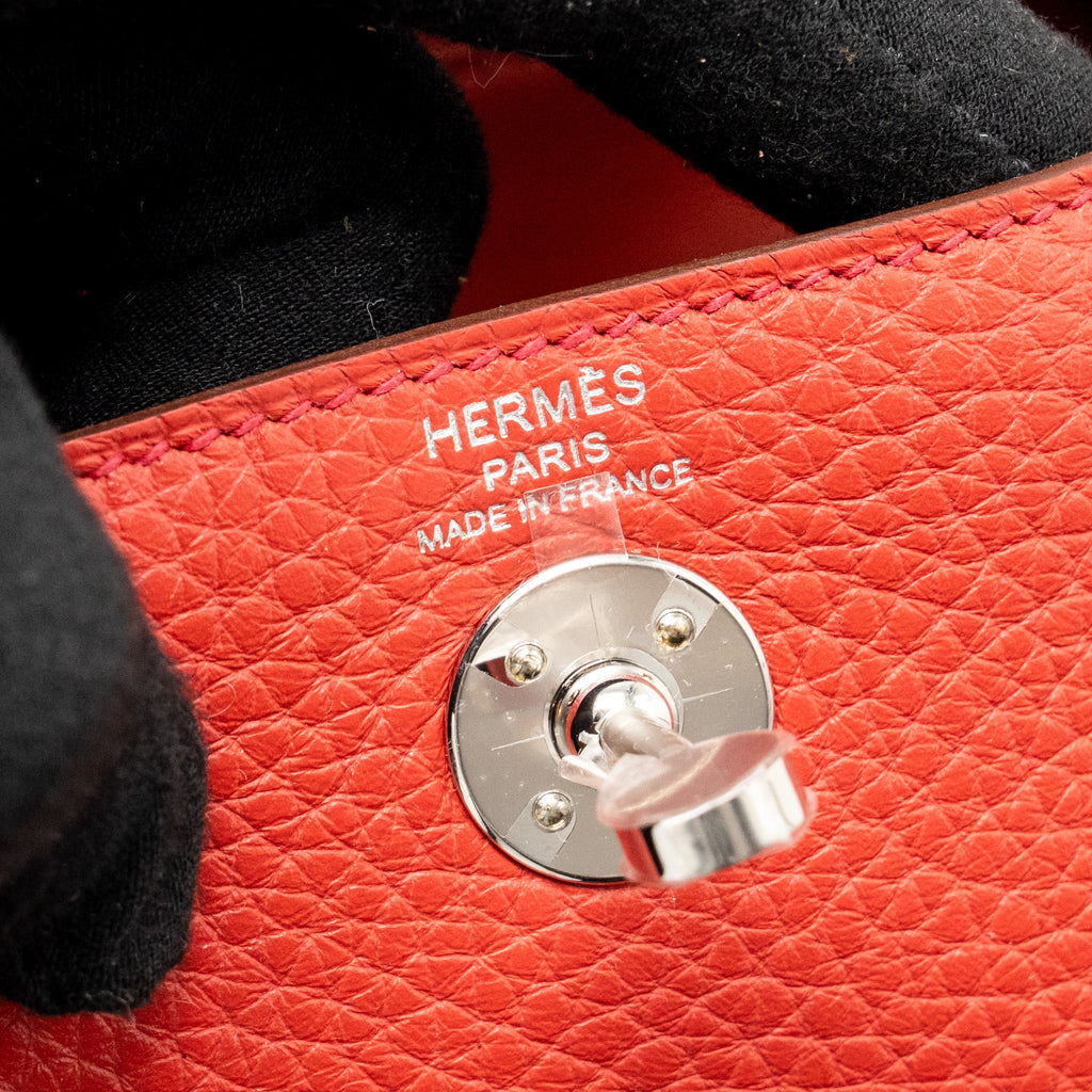 HERMES MINI LINDY CLEMENCE VERMILLON SHW