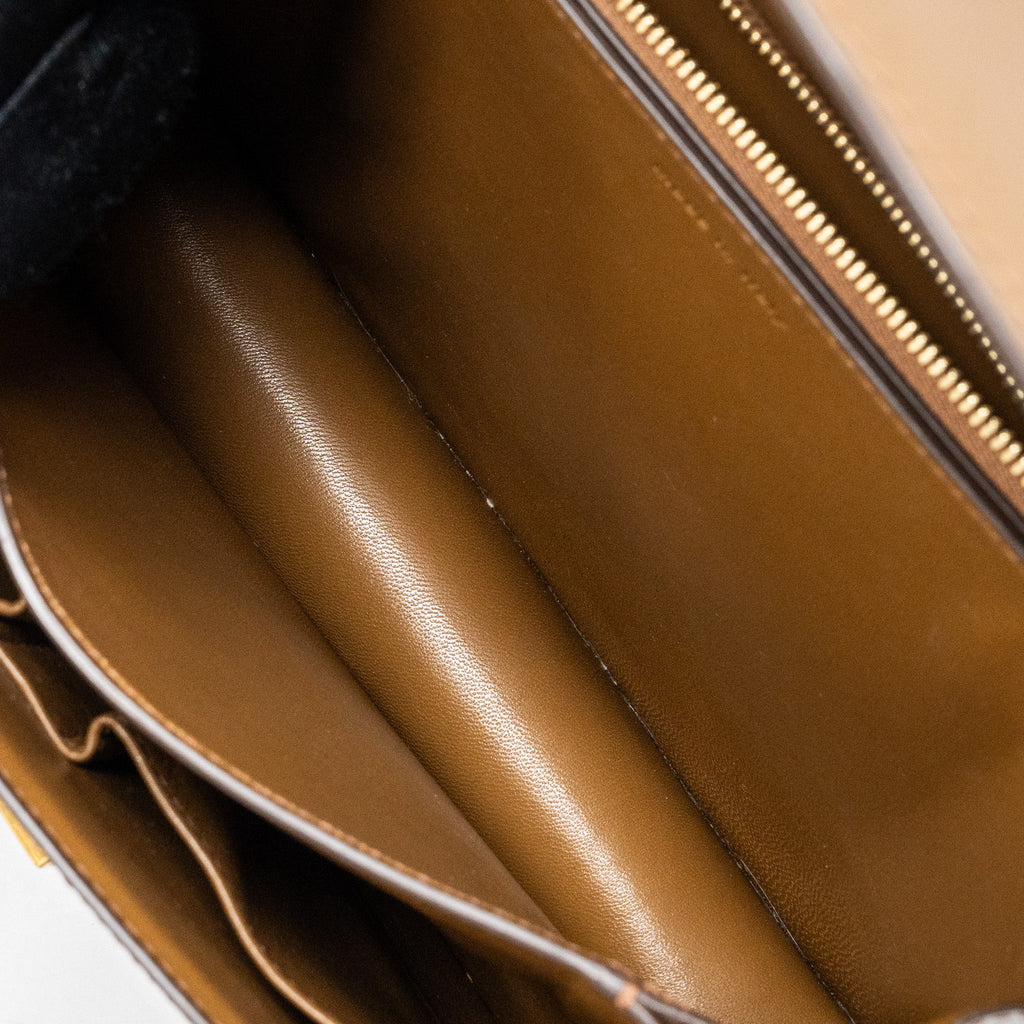 CELINE MEDIUM BOX CALFSKIN CAMEL GHW