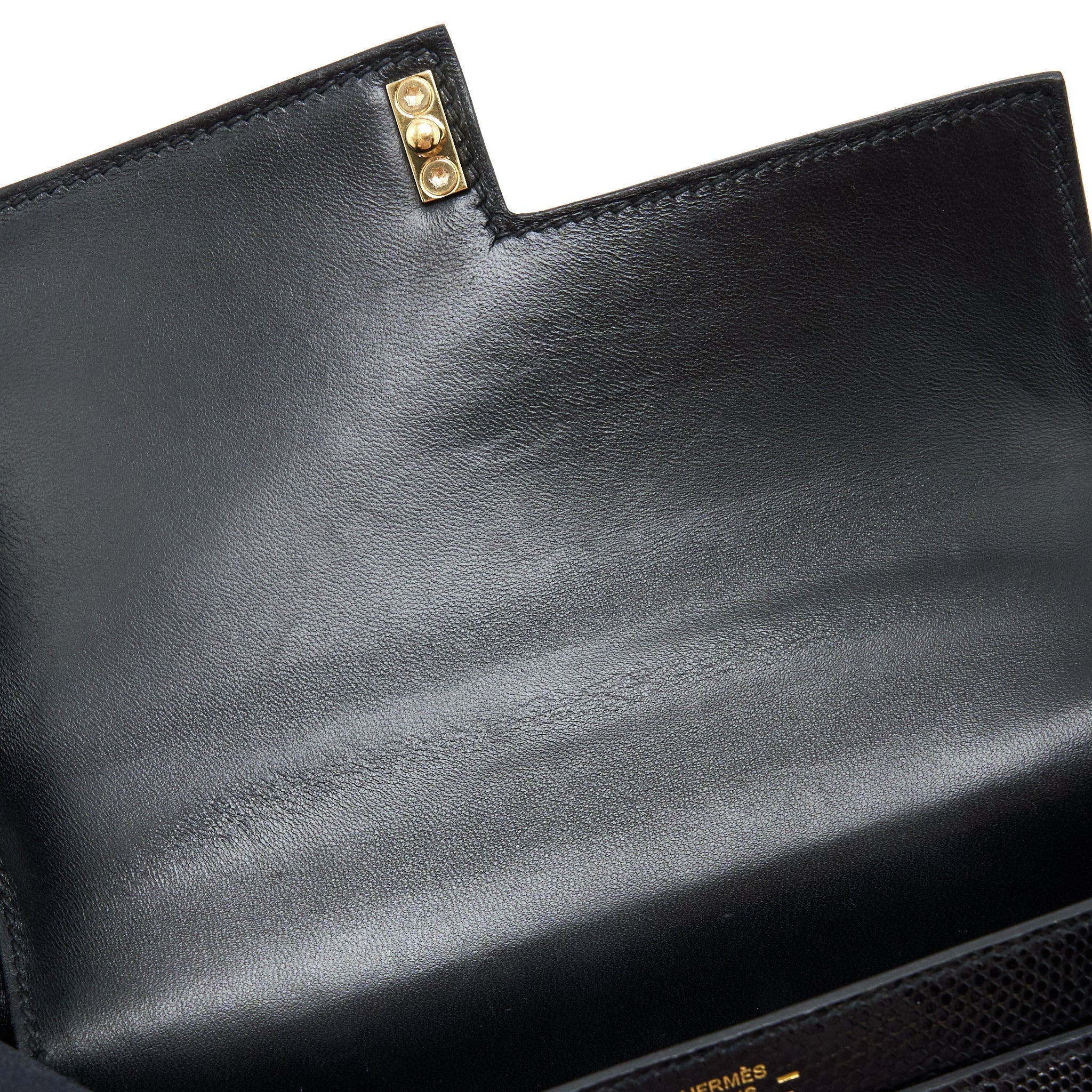 HERMES MINI VERROU LIZARD BLACK GHW