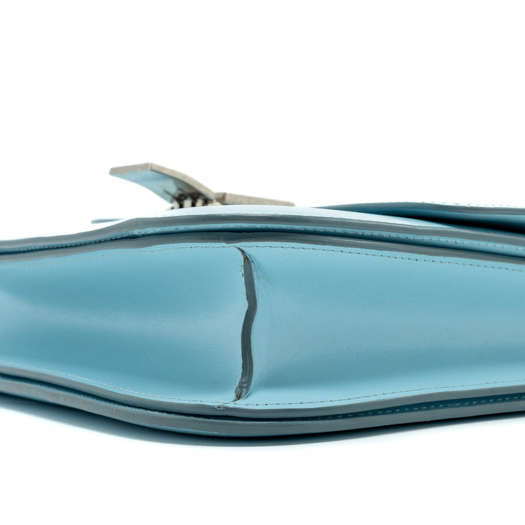 CELINE MEDIUM CLASSIC BOX BAG CALFSKIN LIGHT BLUE SHW