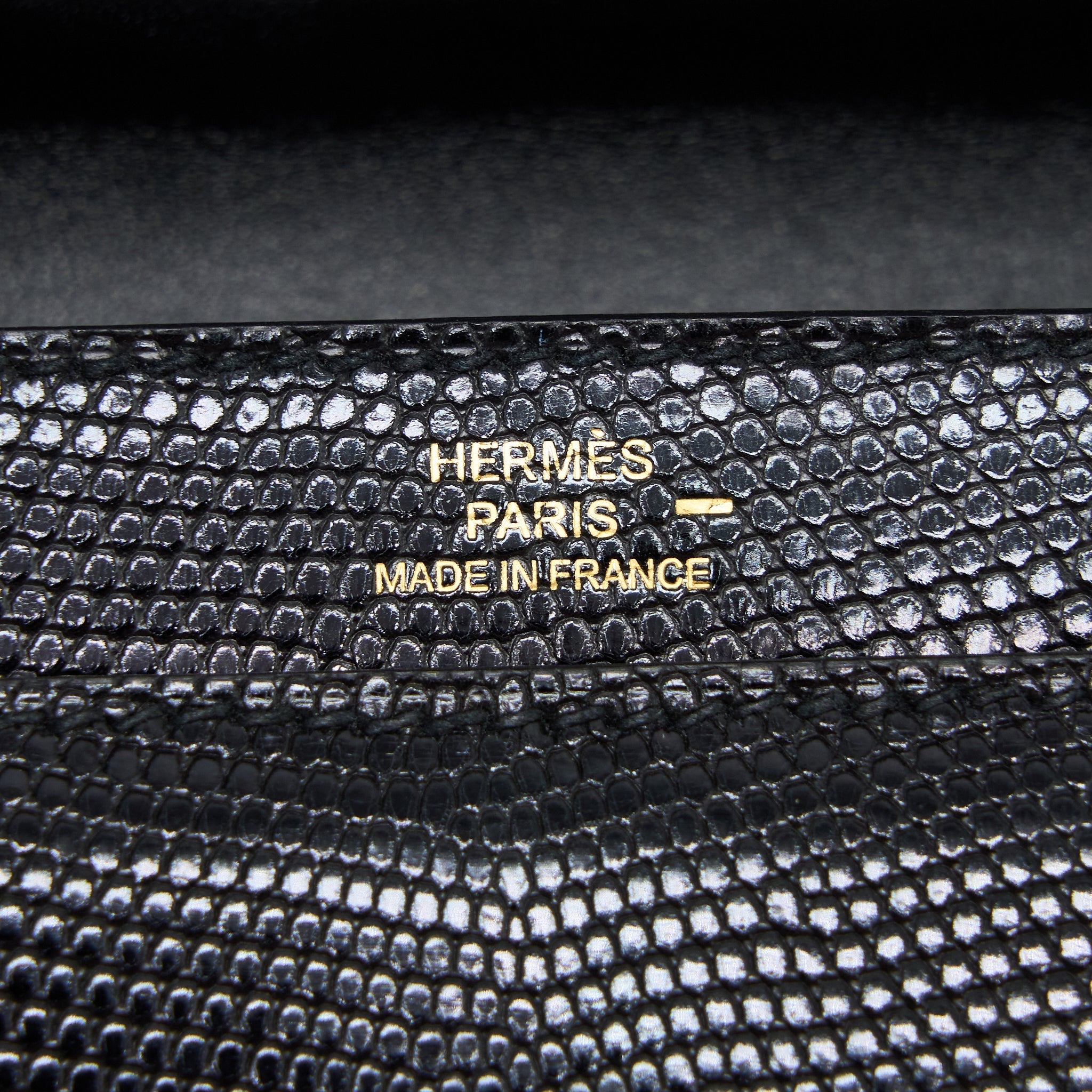HERMES MINI VERROU LIZARD BLACK GHW