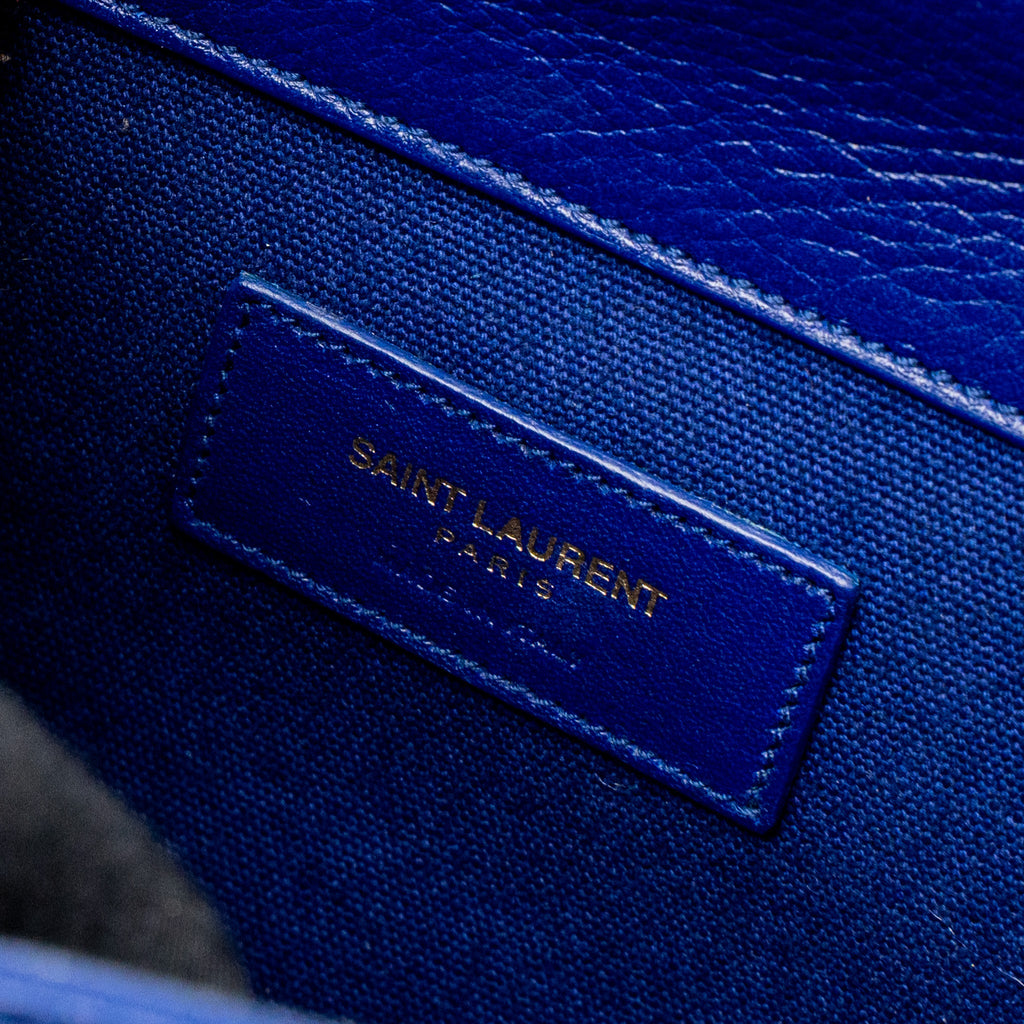 SAINT LAURENT/YSL MUSE TWO TOTE BAG CALFSKIN BLUE GHW