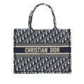 DIOR MEDIUM BOOK TOTE BLUE OBLIQUE EMBROIDERY