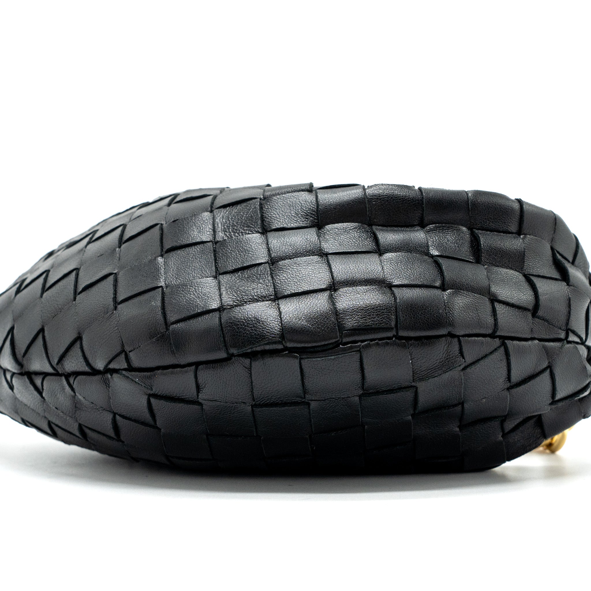 BOTTEGA VENETA MINI JODIE CHAIN BAG LAMBSKIN BLACK GHW