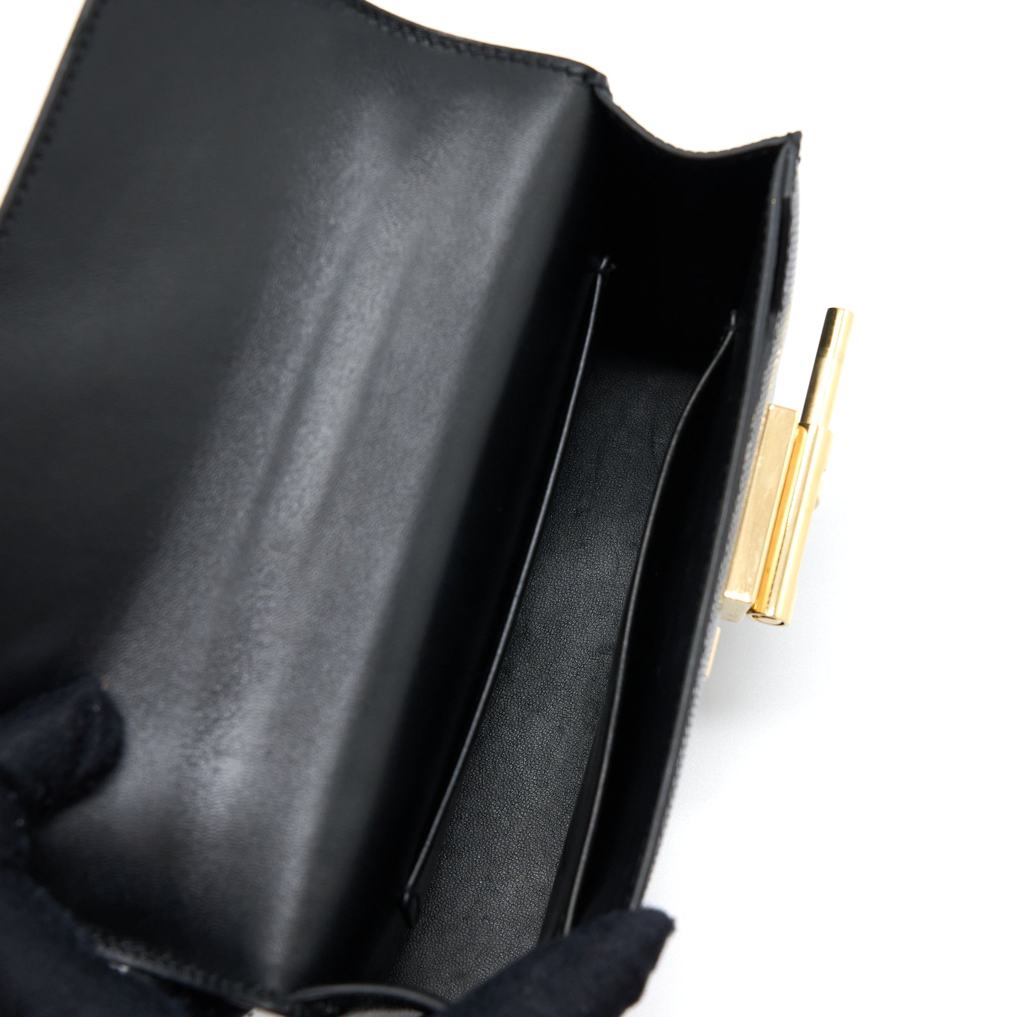HERMES MINI VERROU LIZARD BLACK GHW