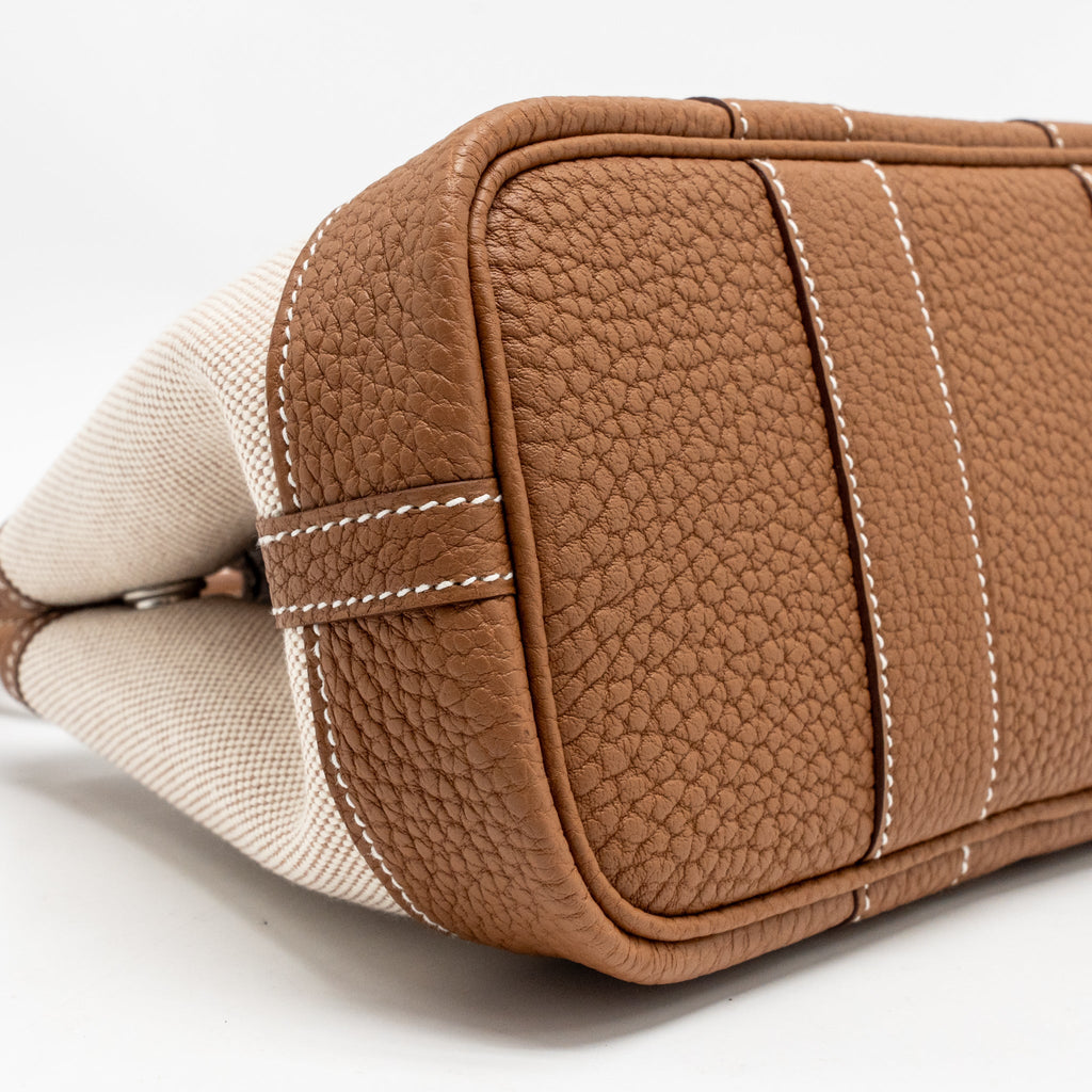 HERMES NEO GARDEN PARTY 23 CANVAS/NEGONDA ECRU-BEIGE/GOLD SHW