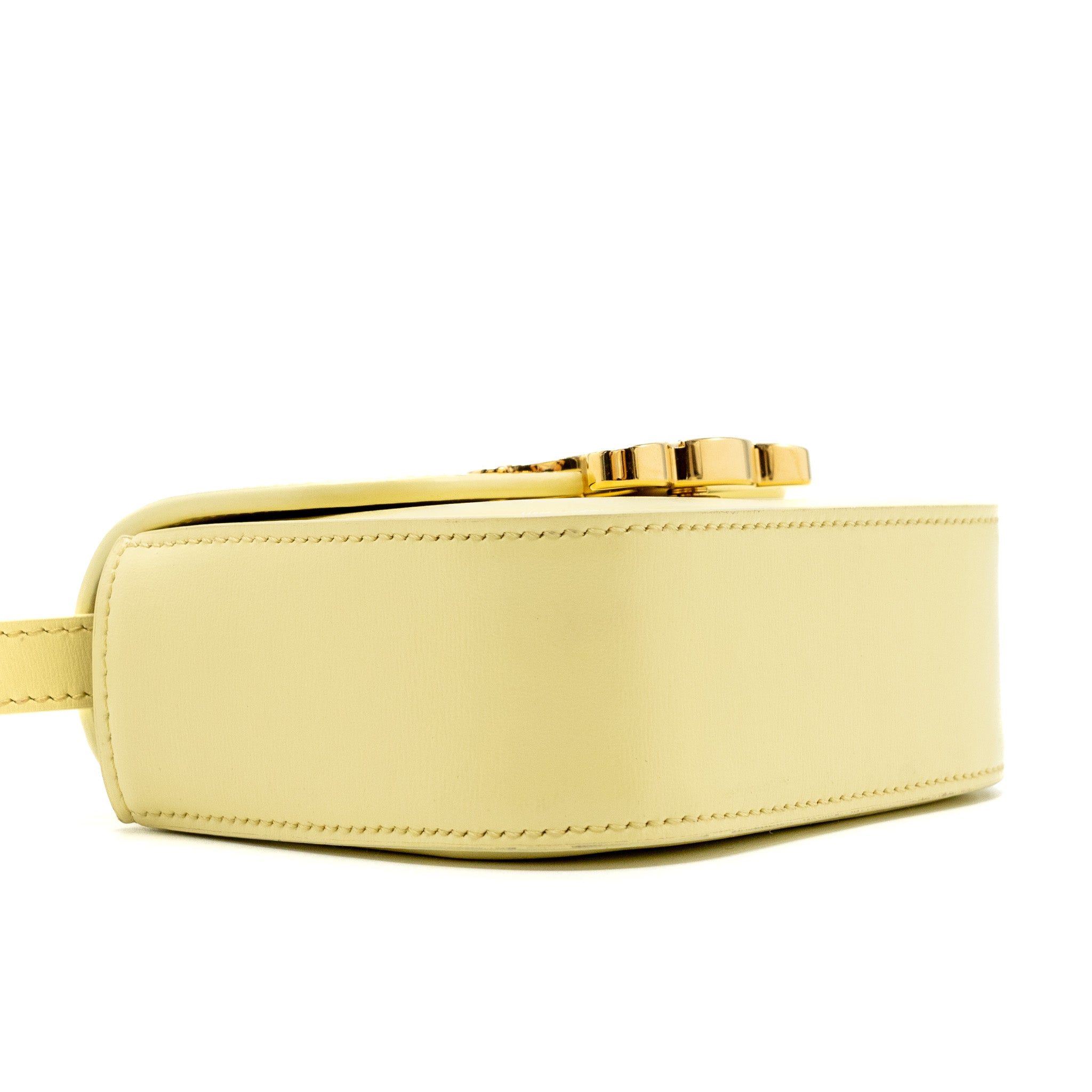CELINE MINI CLAUDE SHINY CALFSKIN LIGHT YELLOW GHW