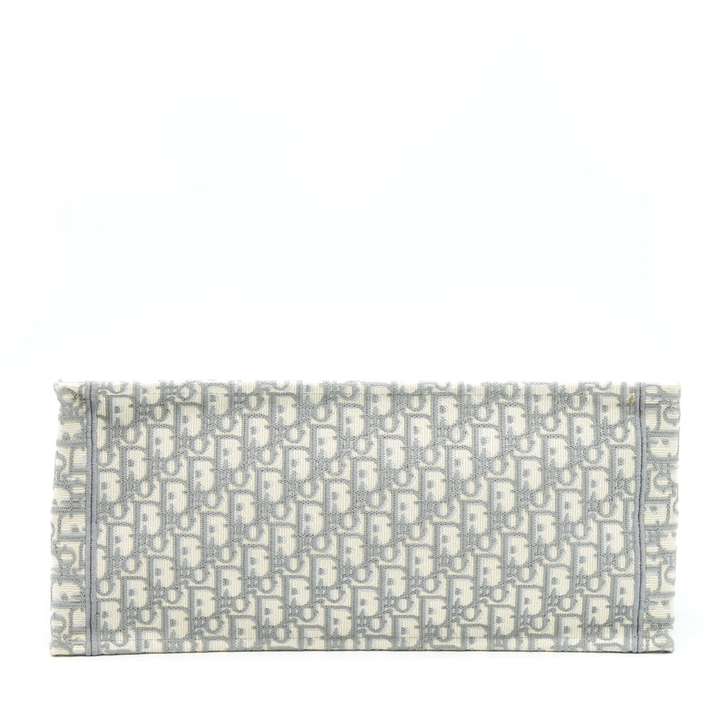 DIOR LARGE DIOR BOOK TOTE GREY OBLIQUE EMBROIDERY