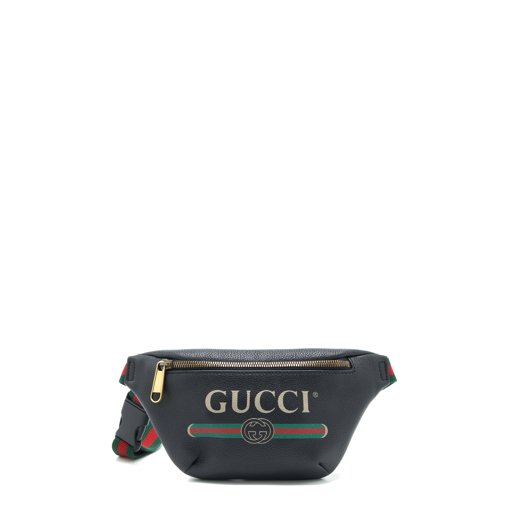 GUCCI MINI GUCCI PRINT BELT BAG BLACK GHW