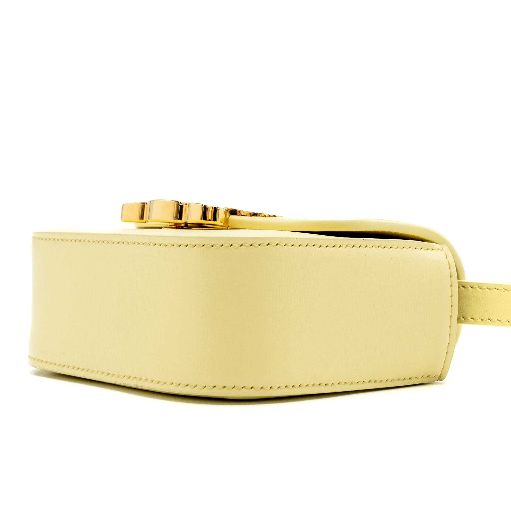 CELINE MINI CLAUDE SHINY CALFSKIN LIGHT YELLOW GHW
