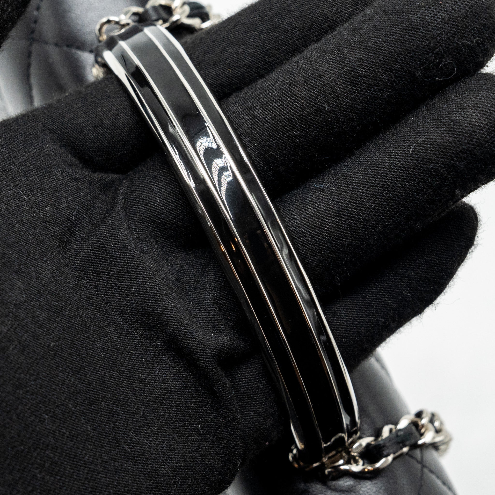 CHANEL TOP HANDLE MINI WALLET ON CHAIN FLAP BAG LAMBSKIN BLACK SHW (MICROCHIP)