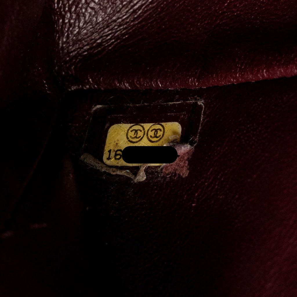 CHANEL SMALL 2.55 REISSUE DOUBLE FLAP BAG SHINY GRAINED CALFSKIN BURGUNDY SHW