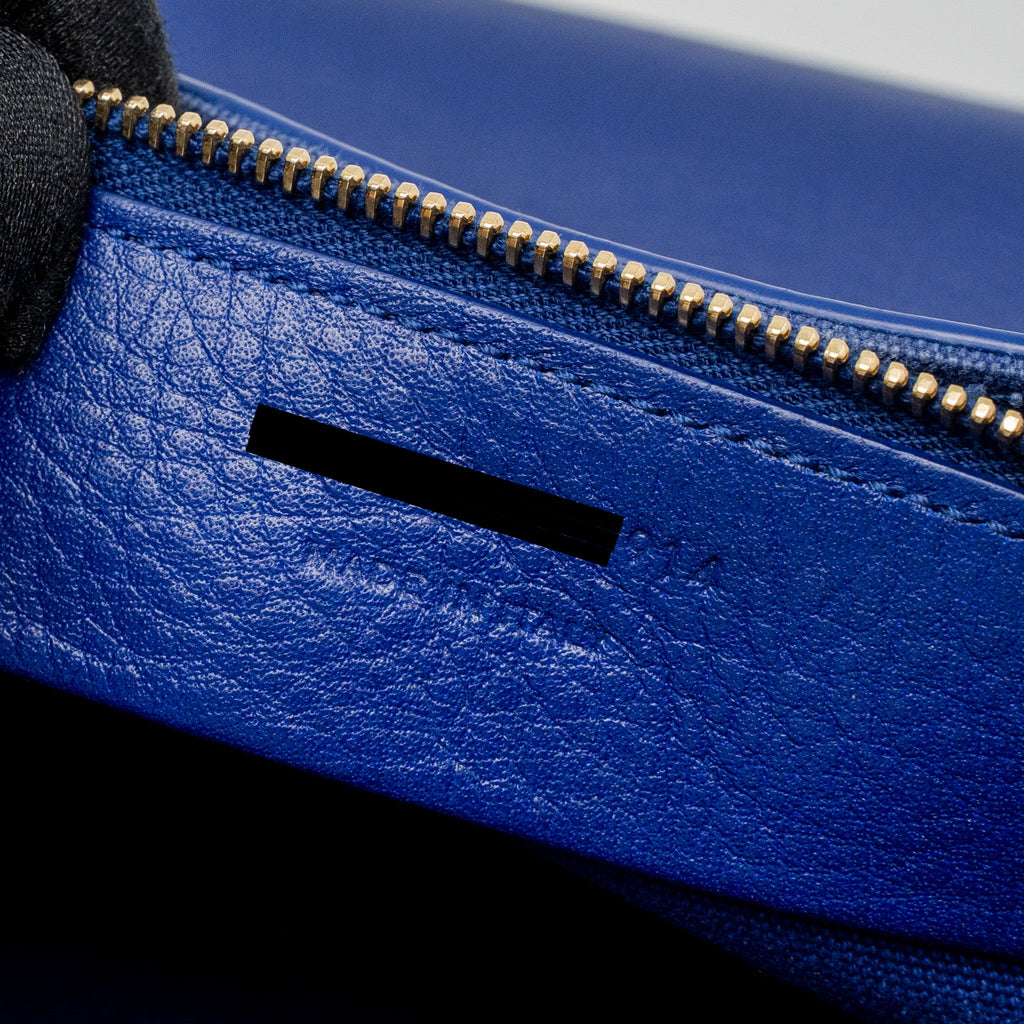 SAINT LAURENT/YSL MUSE TWO TOTE BAG CALFSKIN BLUE GHW