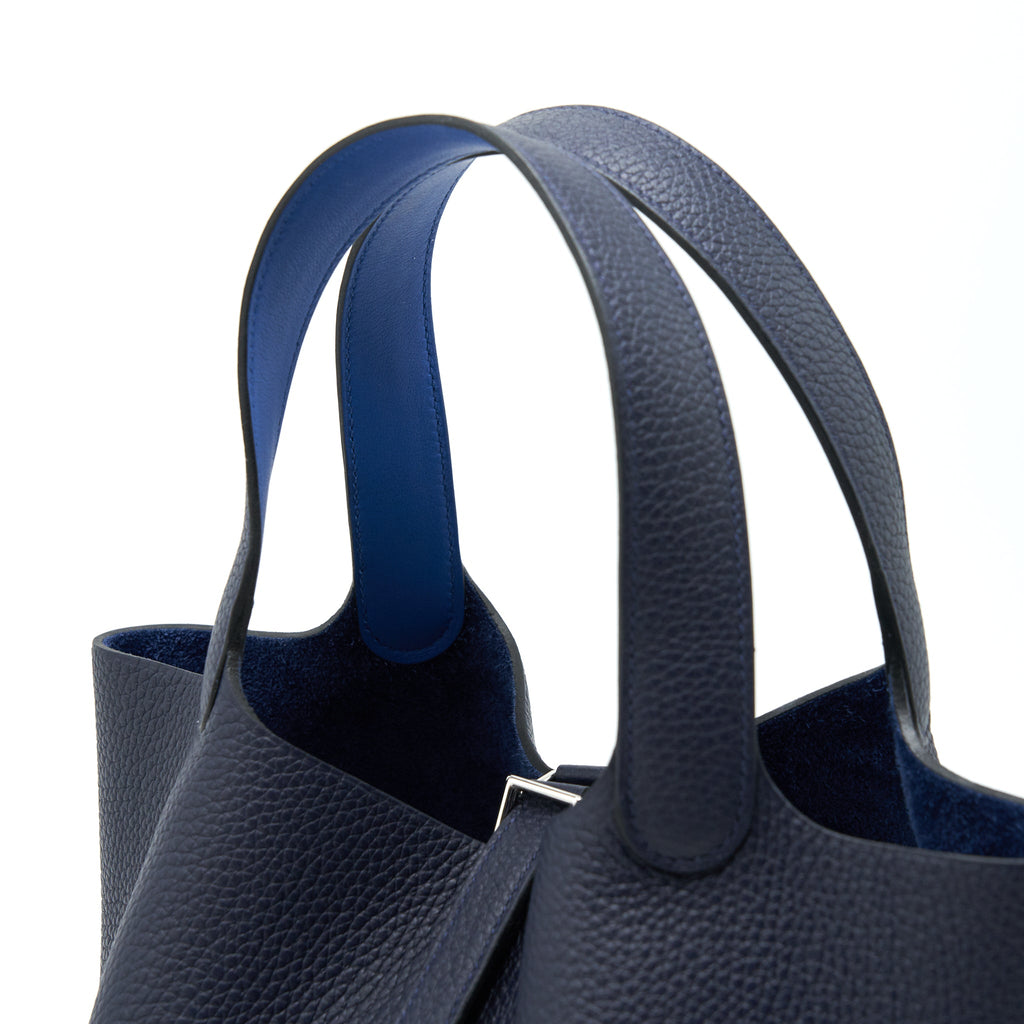 HERMES PICOTIN 22 LOCK BAG BLEU NUIT/BLEU FRANCE SHW