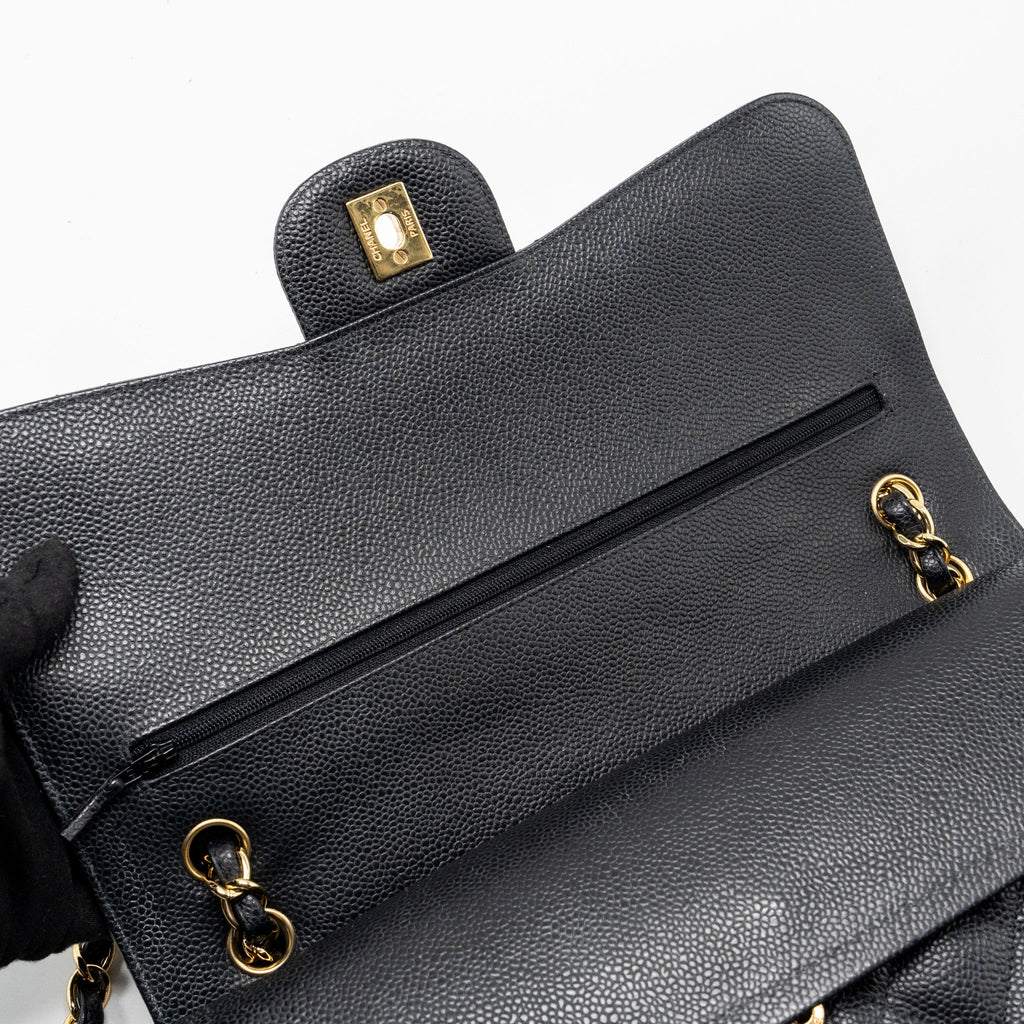 CHANEL JUMBO CLASSIC DOUBLE FLAP BAG CAVIAR BLACK GHW