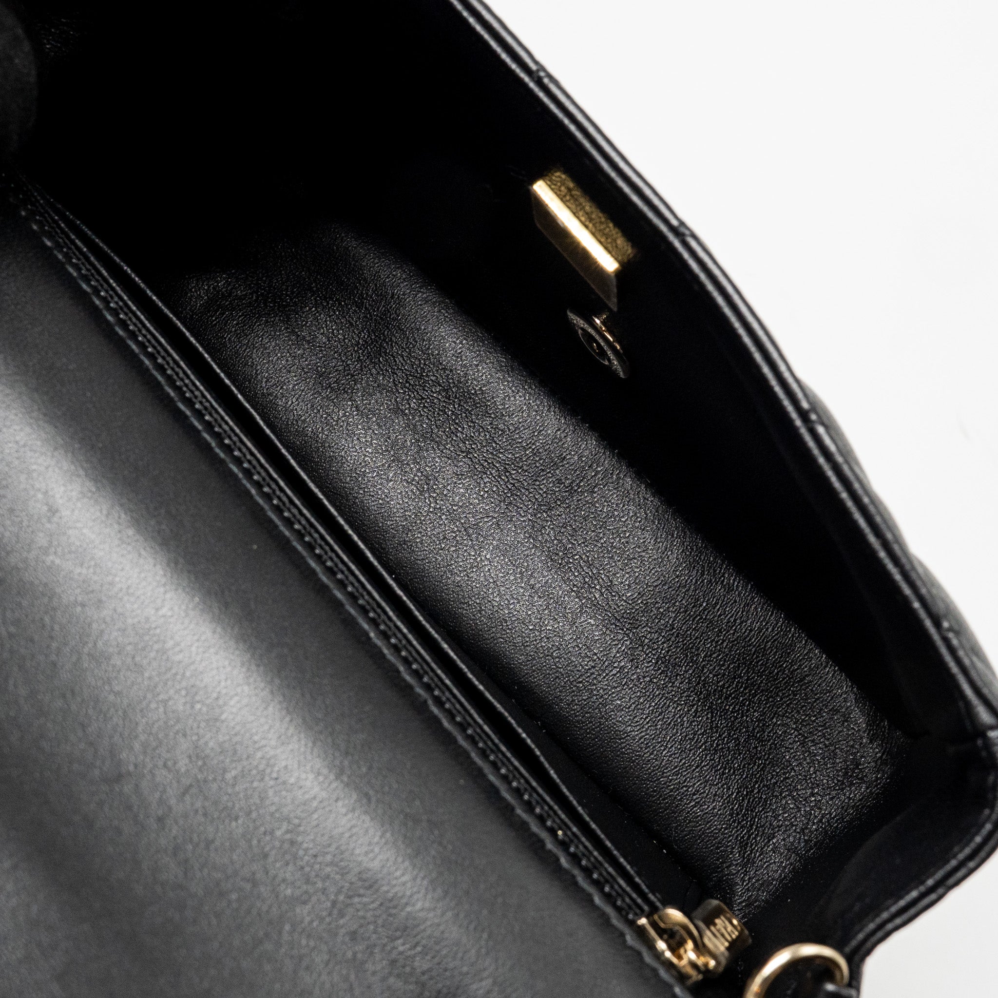 CHANEL MINI RECTANGULAR FLAP BAG LAMBSKIN BLACK LGHW (MICROCHIP)