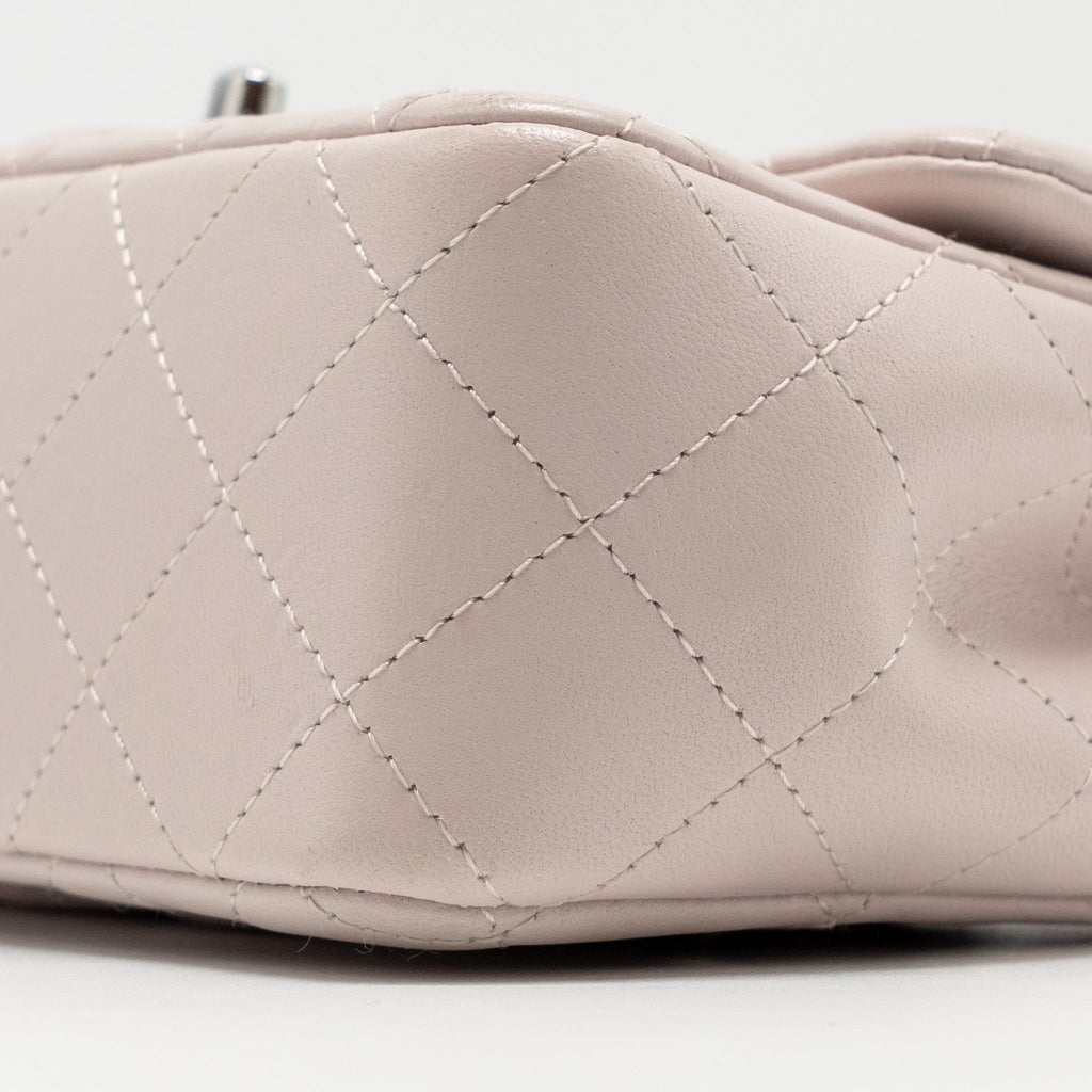 CHANEL MINI RECTANGULAR FLAP BAG LAMBSKIN LIGHT PINK SHW (MICROCHIP)