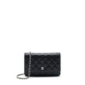 CHANEL CLASSIC WALLET ON CHAIN CAVIAR BLACK SHW (MICROCHIP)