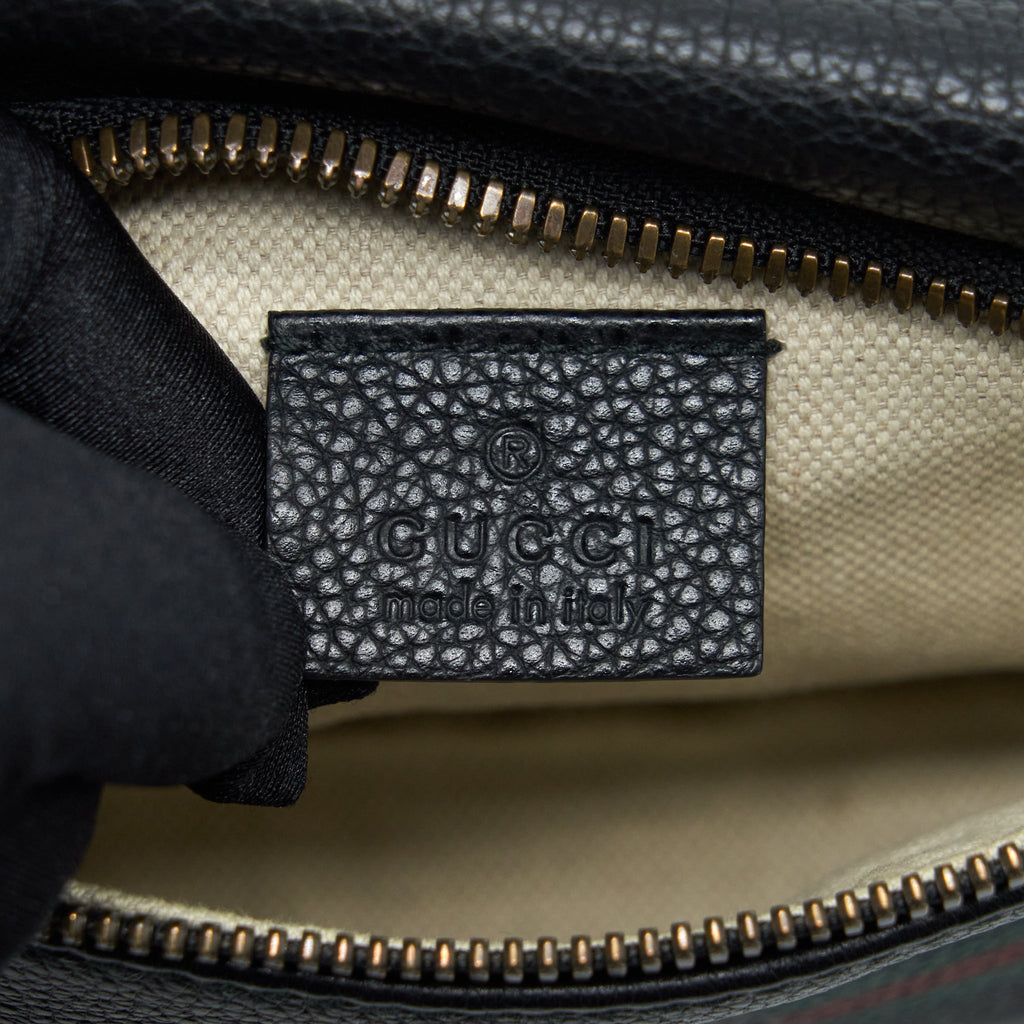 GUCCI MINI GUCCI PRINT BELT BAG BLACK GHW