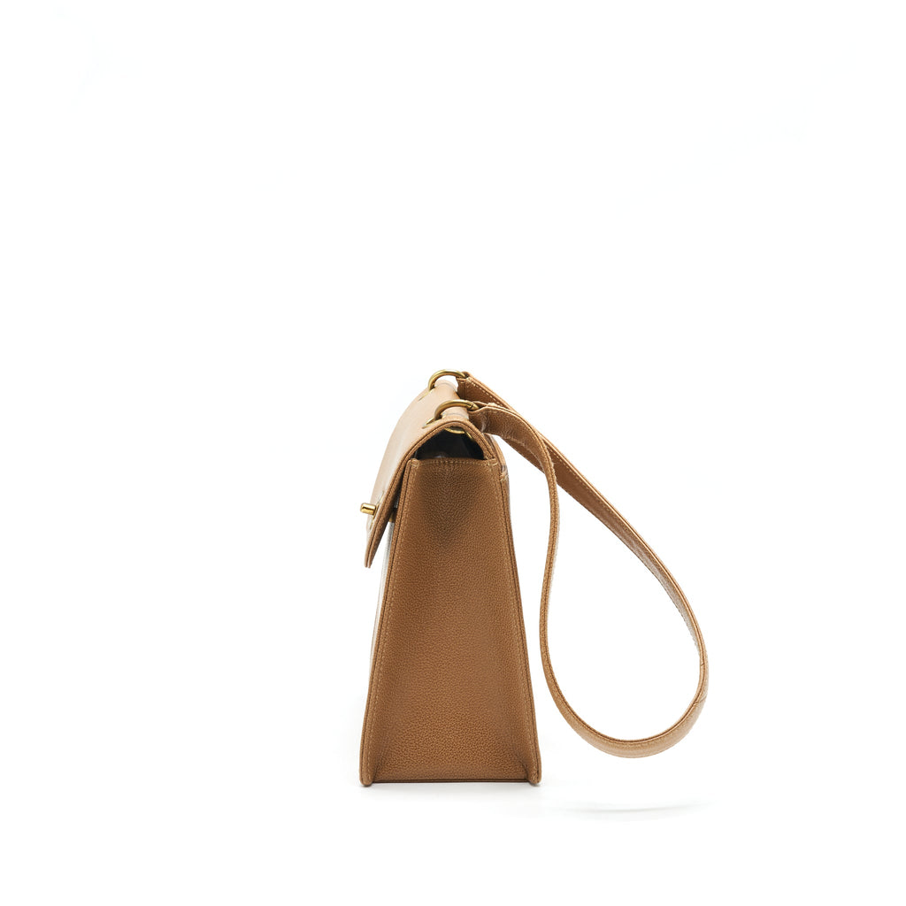CHANEL VINTAGE BAG IN BROWN GHW