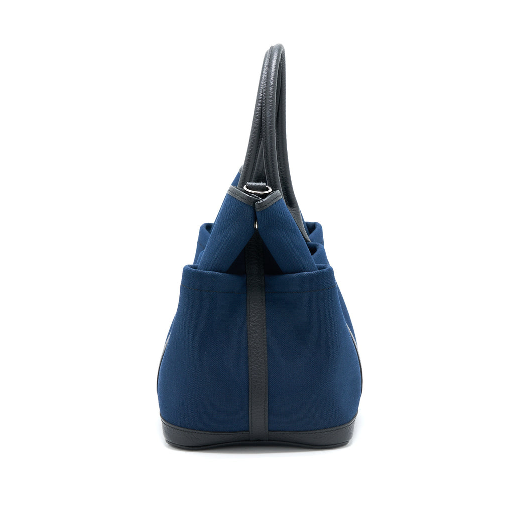 HERMES GARDEN PARTY 36 POCKETS NEGONDA/CANVAS BLEU MARINE/BLACK SHW