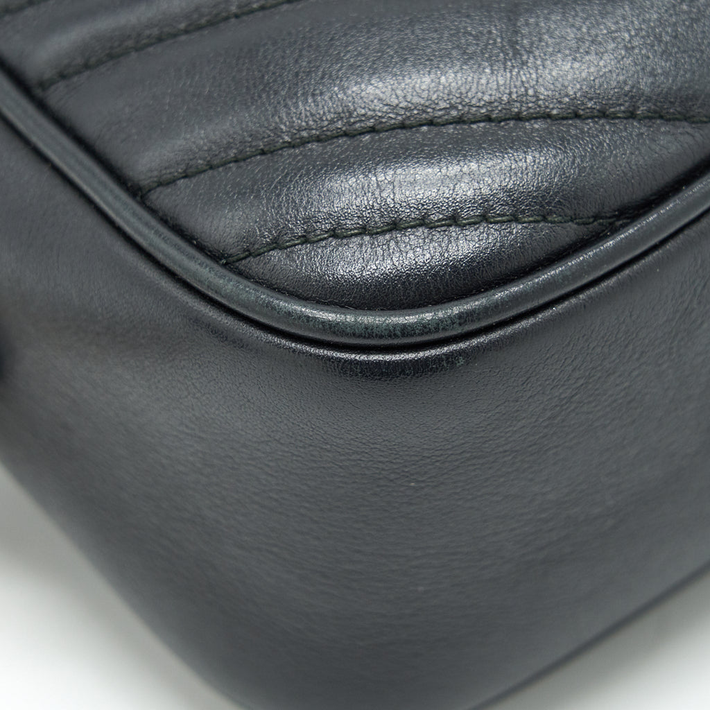 GUCCI MARMONT SMALL MATELASSE SHOULDER BAG BLACK GHW